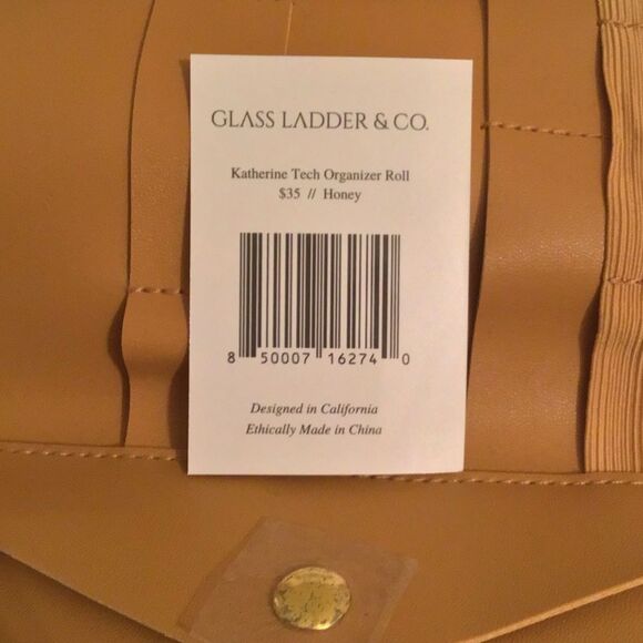 NWT Glass Ladder & Co. Katherine Tech Organizer Roll in Honey - Picture 7 of 7